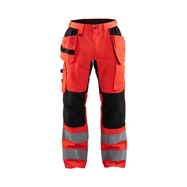 Blåkläder Hi-Vis Bukser Med Stretch Klasse 2 Hi Vis Rød/Sort