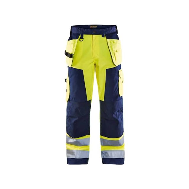 Blåkläder Hi-Vis buks med Hængelommer Klasse 2 Gul/Marine Blå